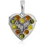 Sterling Silver Multicolor Amber Heart Locket Pendant Chain 18 Inches Sterling Silver Multicolor Amber Heart Locket Pendant Chain 18 Inches