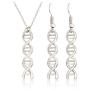 Kebaner DNA Double Helix Chemistry Science Molecule Biology Necklace and Earrings Jewelry Set for Women