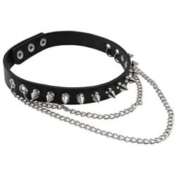 macoking Goth Leather Collar Choker Studded Spike Rivet Black Necklace Punk Bracelet