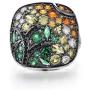 Santuzza Cushion Ring 925 Sterling Silver Green Spinel White Nano Cubic Zirconia Rings Jewelry For Women