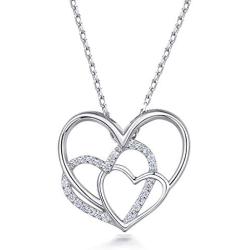 NINAMAID Mother Daughter Generations Necklace for Grandma Mom Gifts 925 Sterling Silver Pendant Necklace Jewelry for Women Teen Girls Granddaughter Mothers Day Jewelry Birthday Gift