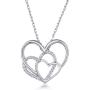 NINAMAID Mother Daughter Generations Necklace for Grandma Mom Gifts 925 Sterling Silver Pendant Necklace Jewelry for Women Teen Girls Granddaughter Mothers Day Jewelry Birthday Gift