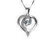 DEPHINI - Elegant Necklace - 925 Sterling Silver - Heart Pendant with CZ Crystals - Fine Jewellery Woman Necklace - 18'' Rhodium Plated Silver Chain - A Cubic Zirconia - Gifts for Women