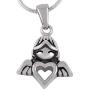 Angel Heart Urn Necklace for Ashes - Cremation Jewelry Memorial Keepsake Pendant - Funnel Kit Included