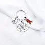 FUSTMW Stroke Awareness Keychain Stroke Warrior Gifts I Am The Storm Stroke Survivor Jewelry Recovery Gifts Red Ribbon Cancer Inspirational Gifts