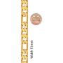 Lifetime Jewelry 11mm Figaro Chain Necklace 24k Gold Plated for Men Women & Teen