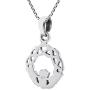 AeraVida Claddagh Heart Round Celtic Knot .925 Sterling Silver Pendant Necklace