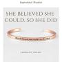 LADEMAYH 18k Rose Gold Inspirational Engraved Bracelets for Women - Anti-Allergy and Durable 316L Stainless Steel Bangle - Adjustable Cuff Bracelet Gift for Girls