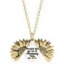 Sloong You Are My Sunshine Engraved Necklace Inspirational Sunflower Locket Necklace Jewelry for Women girlfriend