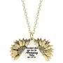 Sloong You Are My Sunshine Engraved Necklace Inspirational Sunflower Locket Necklace Jewelry for Women girlfriend