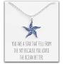 Starfish Necklace – Tribal Nautical Pendant – Cute Silver Charm with Message Card
