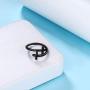 Christian Cross Jewelry for Valentine Day Womens 925 Sterling Silver/Black Metal/18K Gold Plated Mens Wavy Cross Pendant Necklace Adjustable Cross Wrap Ring Religious Jewelry for Mother Day Birthday