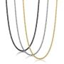 FIBO STEEL 3Pcs 2MM Stainless Steel Curb Link Chain for Men Women Necklace Chain,16-30 Inches