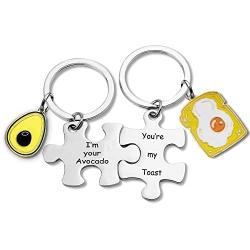 Avocado Keychain Set of 2 Anniversary Couple Gifts You are The Avocado to My Toast Keychain Set Funny Gift for Boyfriend Avocado Lover Gift