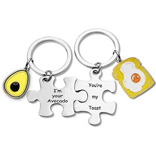 Avocado Keychain Set of 2 Anniversary Couple Gifts You are The Avocado to My Toast Keychain Set Funny Gift for Boyfriend Avocado Lover Gift