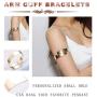 Hanpabum Statement Choker Necklace Open Upper Arm Band and Cuff Bracelets Set for Women Girls Gold Tone Wristband Women Jewelry Set Adjustable
