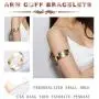 Hanpabum Statement Choker Necklace Open Upper Arm Band and Cuff Bracelets Set for Women Girls Gold Tone Wristband Women Jewelry Set Adjustable