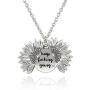 SUNSHI New Upgrade Sunflower Necklace Engraved 2 Sided Version Heart Locket You are My Sunshine Love You Pendant with Box for Women, Mother, Daughter