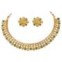 Ratna creation SANARA Beautiful Indian Bollywood Gold Plated Polki Traditional Sleek Necklace & Earring Set Women Wedding Partywear Jewelry