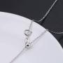 S925 Sterling Silver Dangle Tassel Jewelry Adjustable Long Chain Sweater Necklace for Women Girls