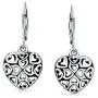 Open Lightweight Clover Flower Filigree Multi Heart Shape Puff Hearts Drop Dangle Earrings For Women Teens Oxidized 925 Sterling Silver Leverback