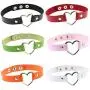 Tvoip 6Pcs Lady Stylish Fashion Lovely Heart Decoration Collar Necklace Vacation Jewelry Black Red Orange Pink Green White PU Leather Chokers Necklace Tvoip 6Pcs Lady Stylish Fashion Lovely Heart Decoration Collar Necklace Vacation Jewelry Black Red Orange Pink Green White PU Leather Chokers Necklace