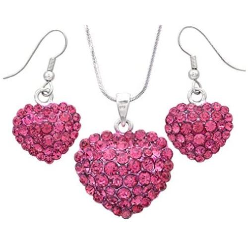 Valentines Day Red Heart Earrings Love Be Mine Dangle Hook Style Paved Rhinestone Fashion Jewelry