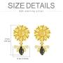 Mothers Day Gifts Bee Sunflower Earrings Flower Bee Dangle Drop Stud Sunflower Earrings for Women Girls Mom Gifts