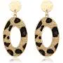 HEIDKRUEGER Leopard Drop Earrings Geometric Faux Leather Hoop Dangle Earring Statement Animal Print Stud Earring for Women HEIDKRUEGER Leopard Drop Earrings Geometric Faux Leather Hoop Dangle Earring Statement Animal Print Stud Earring for Women