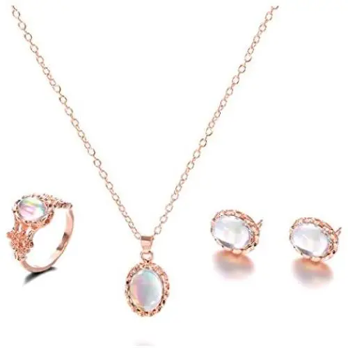 Belicey Women Gold Crystal Pendant Necklace and Rhinestone Stud Earrings Rings Jewelry Set Birthday/Anniversary Gifts for Women Girls Bestfriend Mom Belicey Women Gold Crystal Pendant Necklace and Rhinestone Stud Earrings Rings Jewelry Set Birthday/Anniversary Gifts for Women Girls Bestfriend Mom