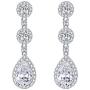 EVER FAITH 925 Sterling Silver Bridal Jewelry Prong White Cubic Zirconia Tear Drop Bride Dangle Earrings