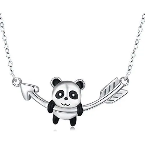 TRISHULA Cute Panda Heart Pendant Necklace,Forever Love Animals Series Delicate Heart Jewelry Great Gift for Mom Daughter Wife TRISHULA Cute Panda Heart Pendant Necklace,Forever Love Animals Series Delicate Heart Jewelry Great Gift for Mom Daughter Wife