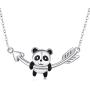 TRISHULA Cute Panda Heart Pendant Necklace,Forever Love Animals Series Delicate Heart Jewelry Great Gift for Mom Daughter Wife