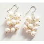 1.5'' Beautiful Asymmetrical White Freshwater Pearl Handmade Cluster Earrings