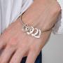 MyNameNecklace Personalized Bracelet Bangle with Heart Pendants - Custom Made Multiple Pendant Jewelry Wife Women