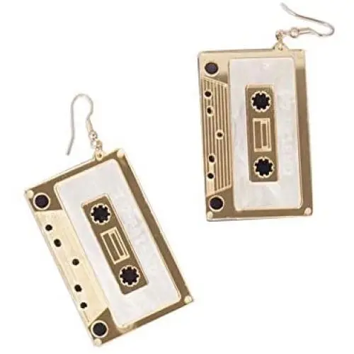 Personality Cassette Tape Dangle Earrings Acrylic Punk Funny Earrings for Women Girls Personality Cassette Tape Dangle Earrings Acrylic Punk Funny Earrings for Women Girls