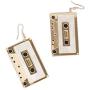Personality Cassette Tape Dangle Earrings Acrylic Punk Funny Earrings for Women Girls