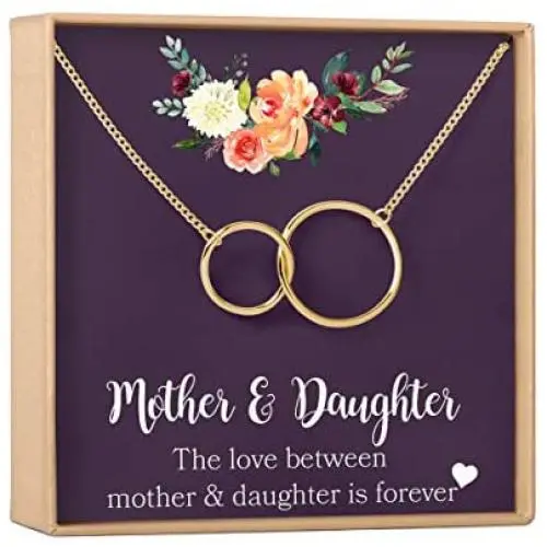 Dear Ava Mother Daughter Gift Necklace, Gifts for Mom, Mom Necklace, Jewelry, 2 Interlocking Circles Dear Ava Mother Daughter Gift Necklace, Gifts for Mom, Mom Necklace, Jewelry, 2 Interlocking Circles