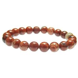 Myhealingworld Natural Red Gemstone Beaded Bracelet 8mm Healing Stone Band Balancing Stretch Wristlet for Men Women