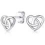 FaithHeart Irish Jewelry Celtic Knot Stud Earrings for Women Teen Girls Sterling Silver Charms Heart/Triangle/Star Accessories