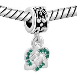ShinyJewelry Dangle Crystal Charm Beads for Charm Bracelets