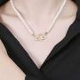 EFDF Vivienne Westwood Gold Saturn Pearl Necklace Rhinestone Imitation Necklace with Special Box for Women and Girls