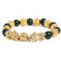 4Pcs Pi Xiu Pi Yao Feng Shui Bracelets Five Element Chinese Zodiac Black Obsidian Prosperity Good Luck Wealth Dragon Bangle Adjustable Elastic for Women Men Jewelry