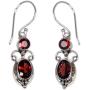 NOVICA Garnet and .925 Sterling Silver Dangle Earrings, Crown Princess (2.5 cttw)
