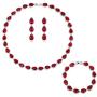 GULICX White Gold Plated Tear Drop AAA Cubic Zirconia Women Bracelet Earrings Necklace Jewelry Set