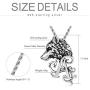 PDTJMTG Wolf Necklace 925 Sterling Silver Viking Jewelry for Men, 20”+2”
