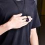 Reizteko Black Obsidian/Blue Sandstone Star of David Pendant Hexagram Amulet Gemstone Stainless Steel Titanium Necklace Jewish Religious Jewelry (Blue Sandstone)