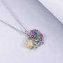 YFN Sterling Silver Butterfly Necklace with Sunflower Pendant Necklaces Gift for Women Girls 18''