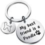 PENQI Poodle Jewelry Poodle Lover Gift My Best Friend is a Poodle Keychain Dog Lover Jewelry for Poodle Owner Poodle Mom or Dad