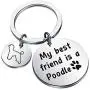 PENQI Poodle Jewelry Poodle Lover Gift My Best Friend is a Poodle Keychain Dog Lover Jewelry for Poodle Owner Poodle Mom or Dad